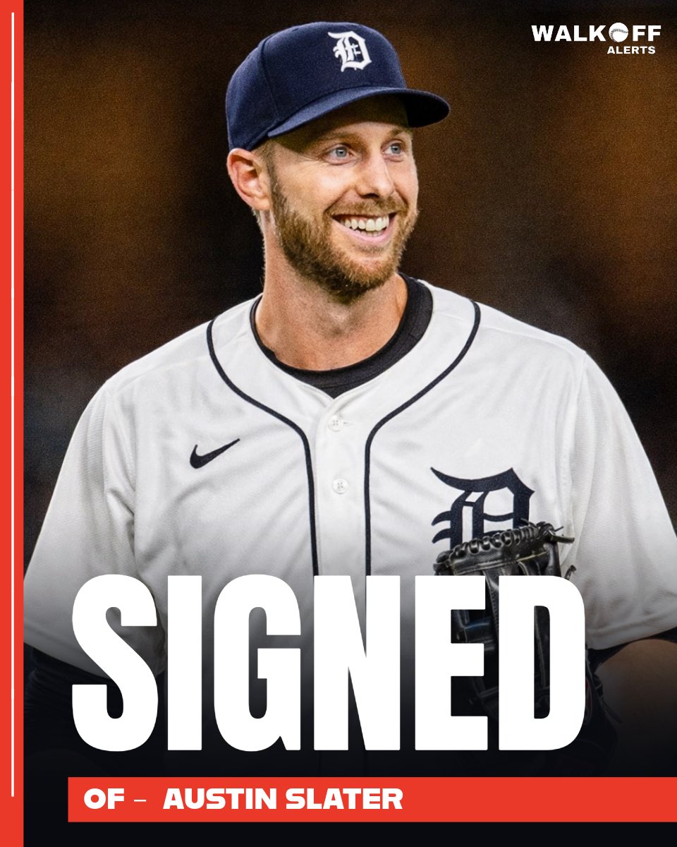 WalkOffAlerts's tweet photo. The Detroit Tigers have agreed to a deal with OF Austin Slater 🐅 https://t.co/Tg5aooroff