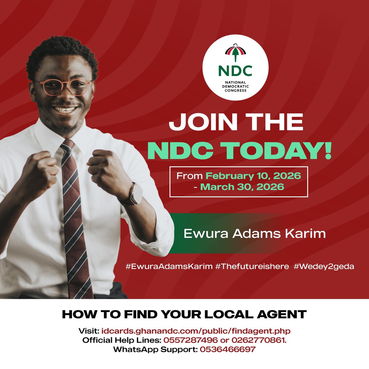 RichmenzR's tweet photo. “JOIN THE NDC TODAY” 
With the following hashtags 
#EwuraAdamsKarim
#Thefutureishere
#Wedey2geda @AnnanPerry @The_waalaboy https://t.co/QfkQcfuZDm