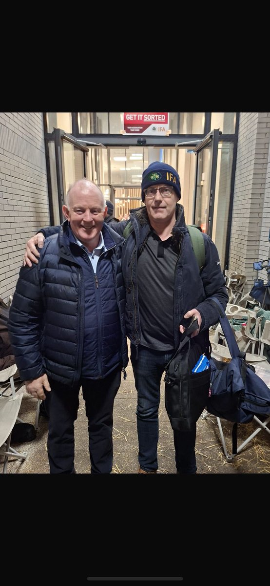 Adrian Gallagher has spent 7 days and 7 nights in the Bord Offices. Today we sought an emergency meeting of the Bord Bia Meat and Livestock Board. As IFA National Sheep Chair Adrian is a member of that Board. This evening he came out to prepare and push for that meeting. The