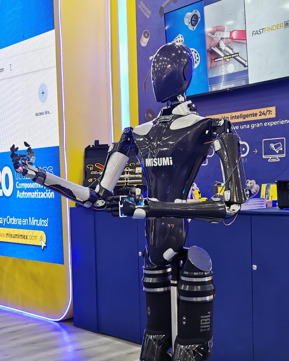 LAIDETECmx's tweet photo. Durante la Expo Manufactura 2026, SUMI, el androide embajador de MISUMI, estuvo compartiendo información, resolviendo dudas, interactuando con los asistentes e informándoles sobre las soluciones, componentes y asesorías que MISUMI ofrece para los proyectos industriales. https://t.co/FAbfoiiwB2