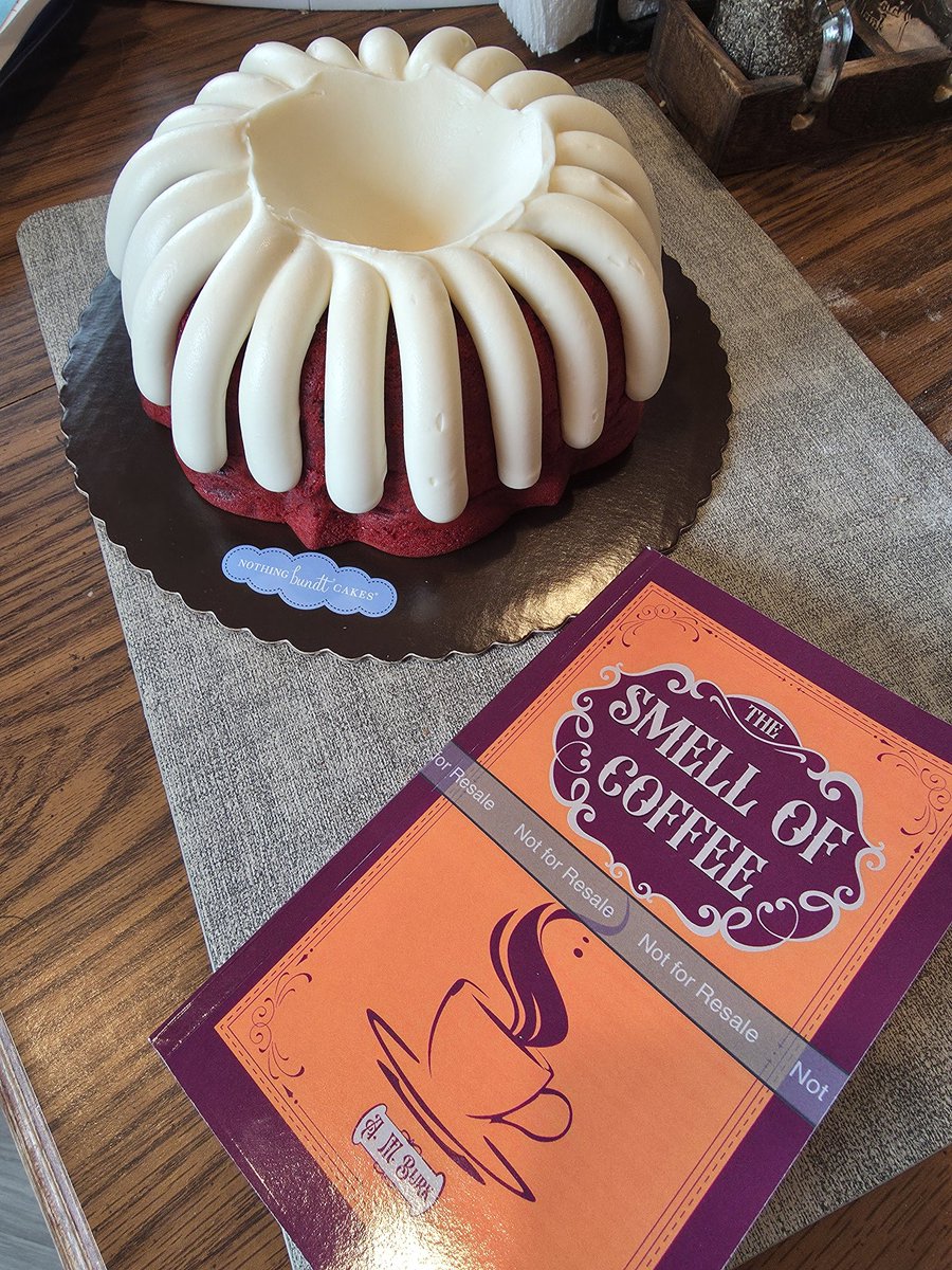 It's book release day!!

I write so I can get Red Velvet cakes from <a href="/nothingbundt/">Nothing Bundt Cakes</a> to celebrate! 😛🎂🎉

If you're in the mood for a clean/wholesome bittersweet Romance this #ValentinesDay , check out The Smell of Coffee , now available on #KindleUnlimited and in paperback!

Learn