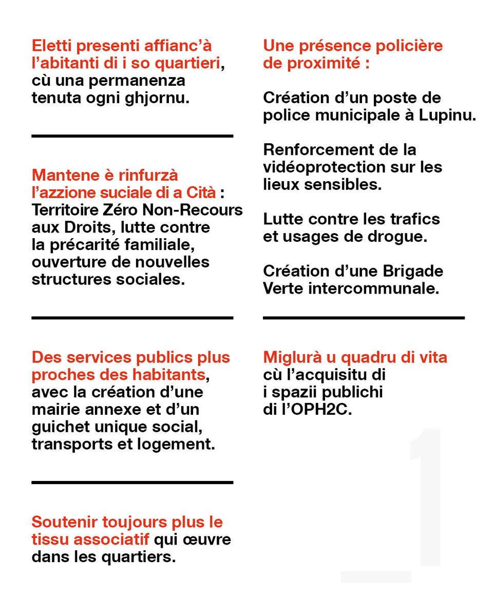 bastia_inseme's tweet photo. Sti quartieri è i so abitanti facenu batte u core di a nostra cità è pè noi, sò una priurità. 

Educazione, servizii publichi, securità, cultura, mubilità… 

Eccu u nostru prugettu pè Lupinu, Montesoru, Paese Novu è l’Agliani ! ✊🏼 https://t.co/wbQ4F2IetR