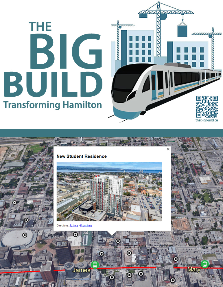 New Student Residence. Located steps from the James stop along the <a href="/HamiltonLRT/">Hamilton LRT</a> line in
<a href="/DwntwnHamBIA/">DowntownHamiltonBIA</a>.

Another part of #thebigbuild - Transforming Hamilton.      

Explore: thebigbuild.ca