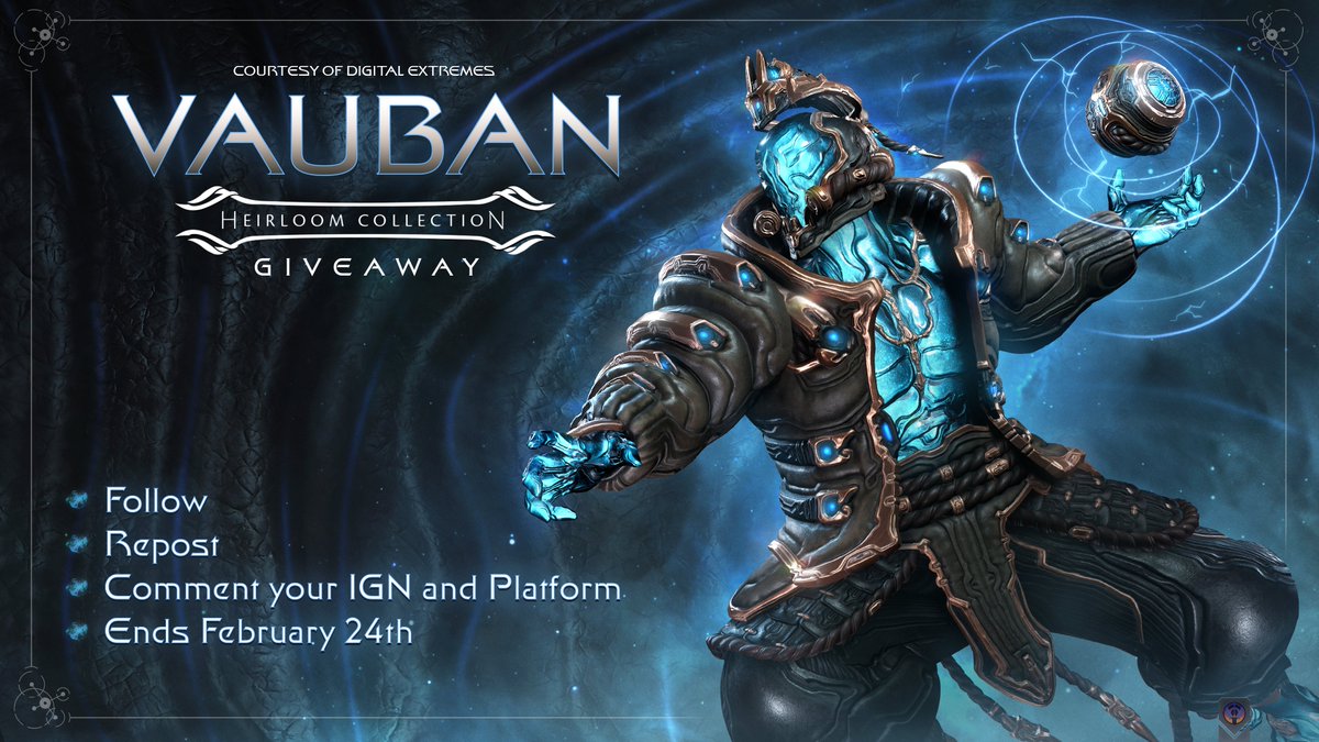 🔹Giveaway: 𝐕𝐚𝐮𝐛𝐚𝐧 𝐇𝐞𝐢𝐫𝐥𝐨𝐨𝐦 𝐂𝐨𝐥𝐥𝐞𝐜𝐭𝐢𝐨𝐧
🔹Rules below
🔹Ends February 24th

#warframe #giveaway