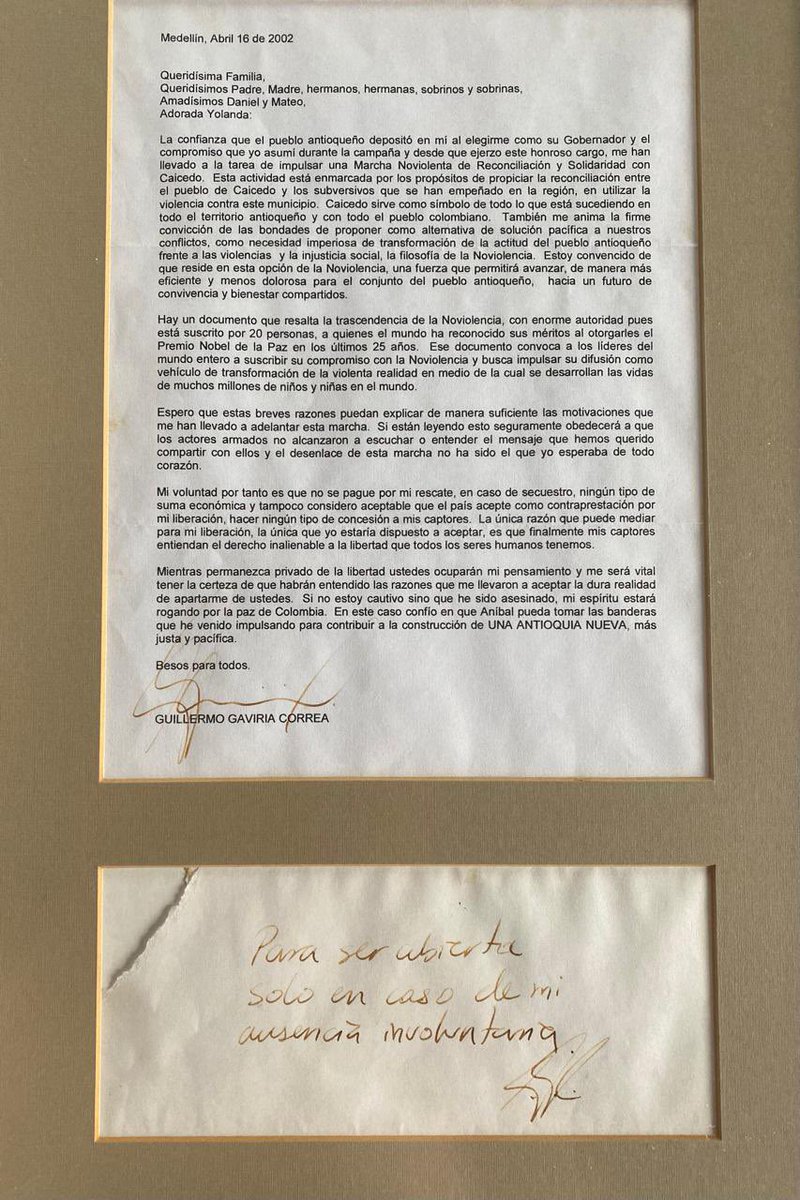 anibalgaviria's tweet photo. Comparto con todos ustedes la carta de mi hermano Guillermo. https://t.co/Dl6yNxeix8