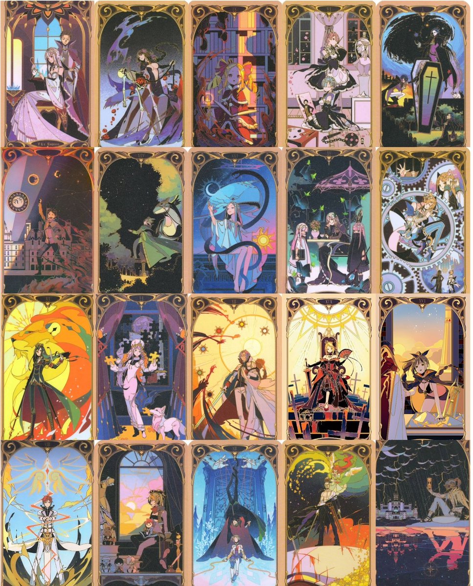 ai21_react19's tweet image. The tarots cards collection for ReZero...it's so fucking peakk