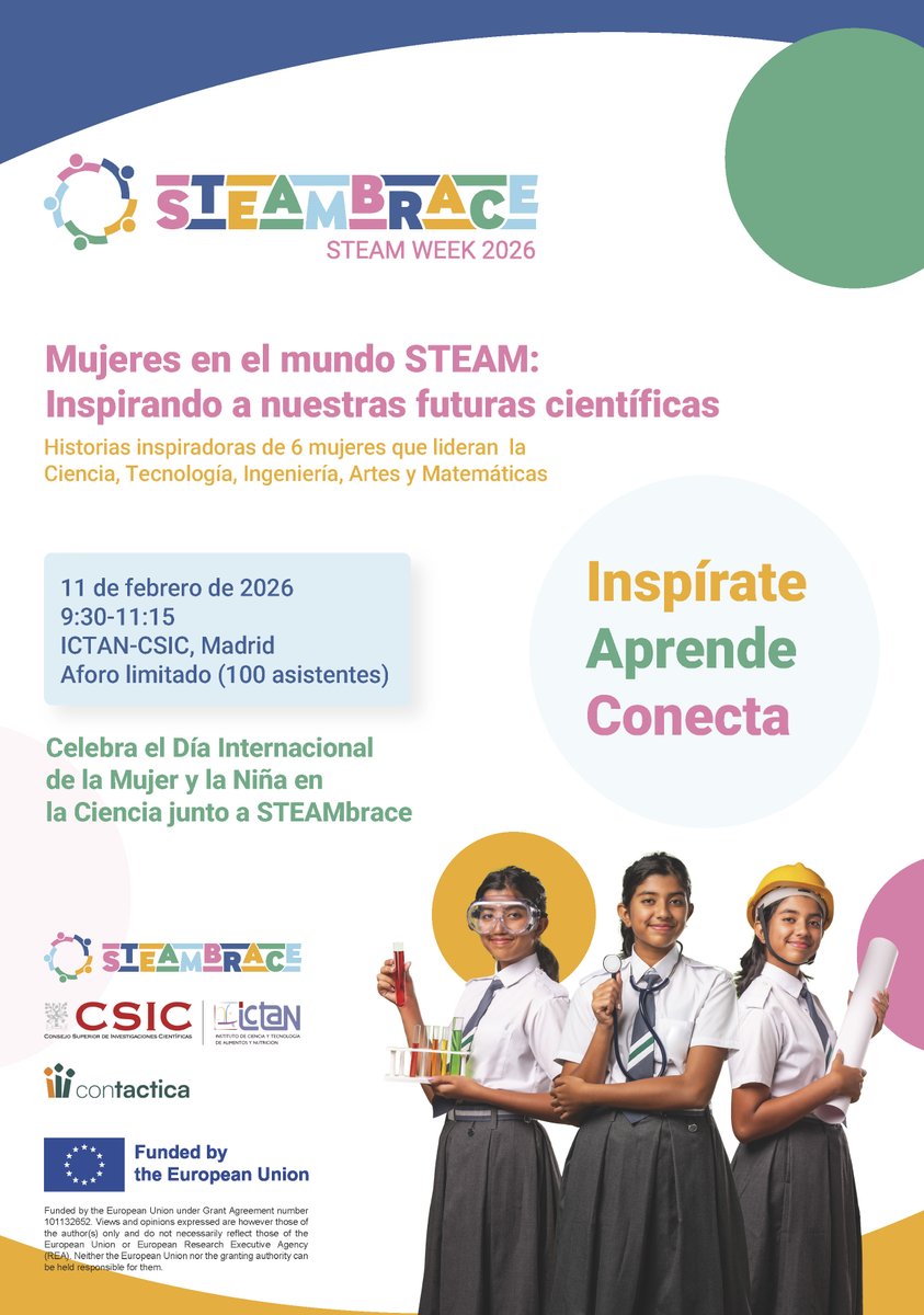 CIB_CSIC's tweet photo. Nuestras compañeras Beatriz Villarejo y Marian Oliva participan en un evento organizado en el @ICTAN en el marco del proyecto europeo STEAMbrace. https://t.co/CL4C5EkJ1H