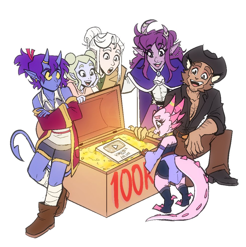 WE DID IT!! 🎉

We’d never have believed when we started our little friend game of D&amp;D that SO many of you would be interested in coming along with us for our adventure. 

Thank you SOO MUCH for your love and support! Stay tuned for our 100k Q&amp;A 👀 
#Terrortimednd #VibeCheckDnD