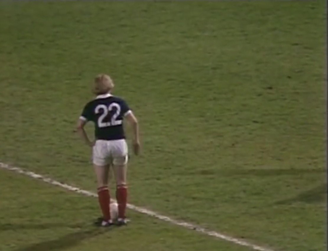 Scotland match worn kenny burns shirt against wales in may 1978