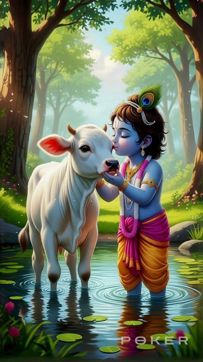 <a href="/bhaktSenapati/">The Saintly King</a> "कान्हा की चुम्बन से गाय का मन मुस्कुराता है, प्रेम की ये लीला गोपाल की गोमाता से बातें कराती है।"❣️