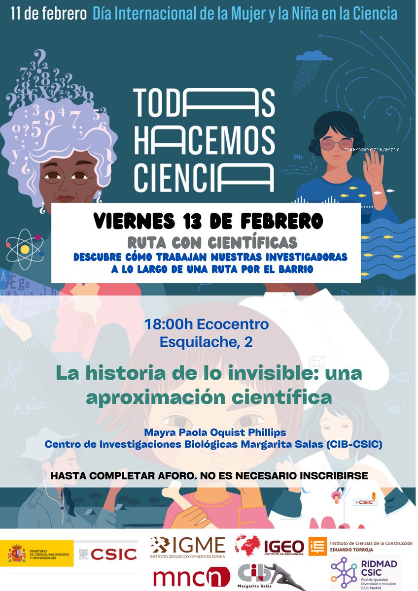 CIB_CSIC's tweet photo. En colaboración con el @IGeociencias, el @IGME1849 y el @mncn_csic organizamos la Ruta con Científicas, un recorrido que se celebrará el 13 de febrero a partir de las 17:00h https://t.co/DRhwTARWgO