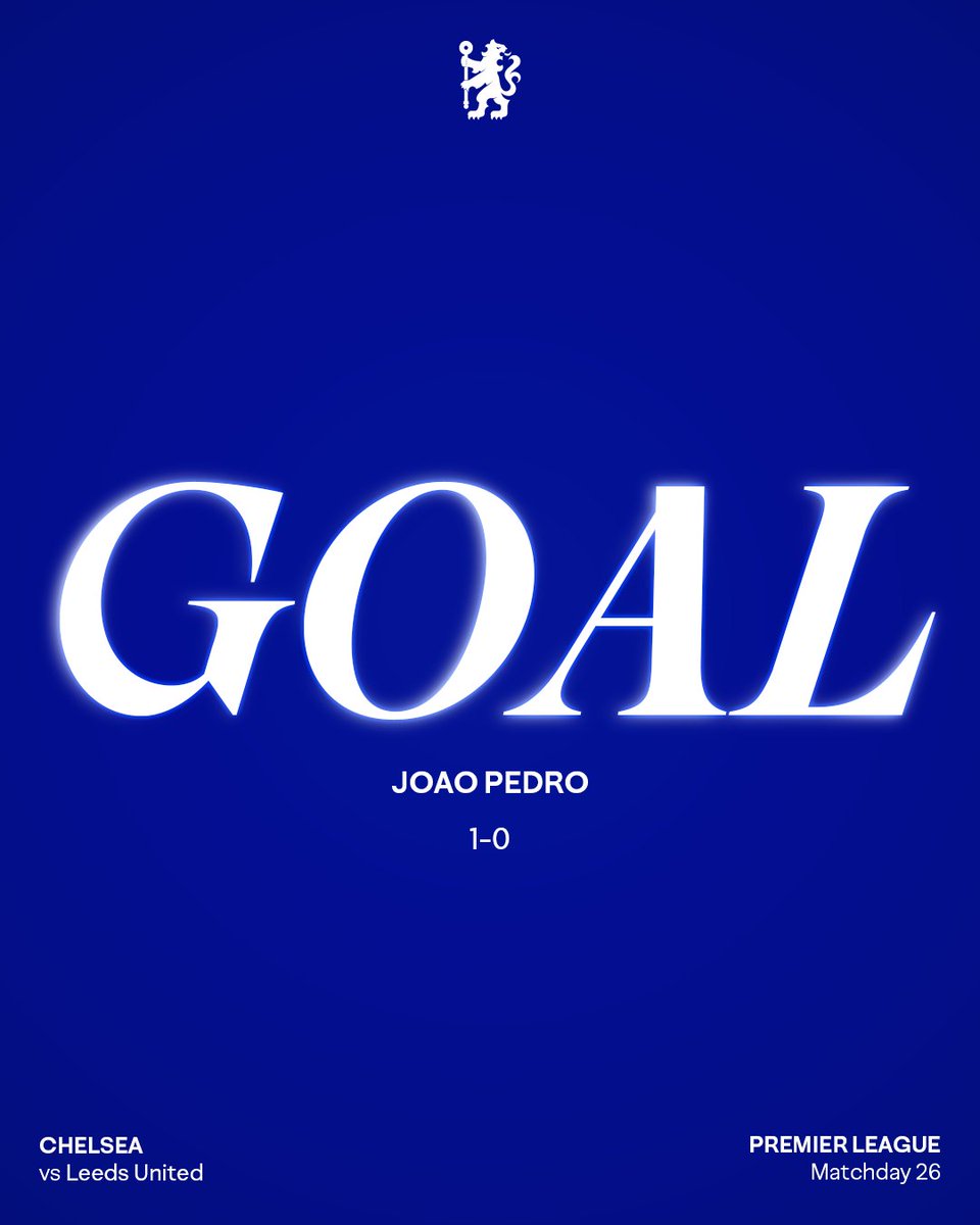 Joao Pedro scores for Chelsea.
It's Chelsea 1 - 0 Leeds United