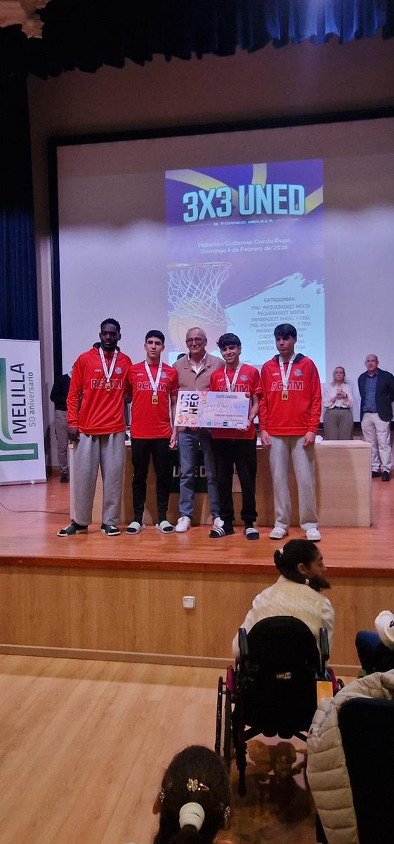 maritimomelilla's tweet photo. Está tarde una representación del @maritimomelilla ha acudido a la clausura y entrega de trofeos del III Torneo 3x3 UNED @FMBMELILLA 
Campeones en categorías Minibasket Femenina, Minibasket Masculina y Junior Masculina. 
Subcampeones en Minibasket y Preinfantil Masculino. https://t.co/u5srl7lOdV