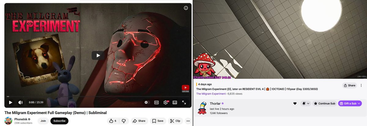 Two Big Content Creators (230K and 124K) Already Played My Demo, Before It's Out. Lost For Words... 
#streamers #demo #indiedev #gamedev #pcgaming #Milgram