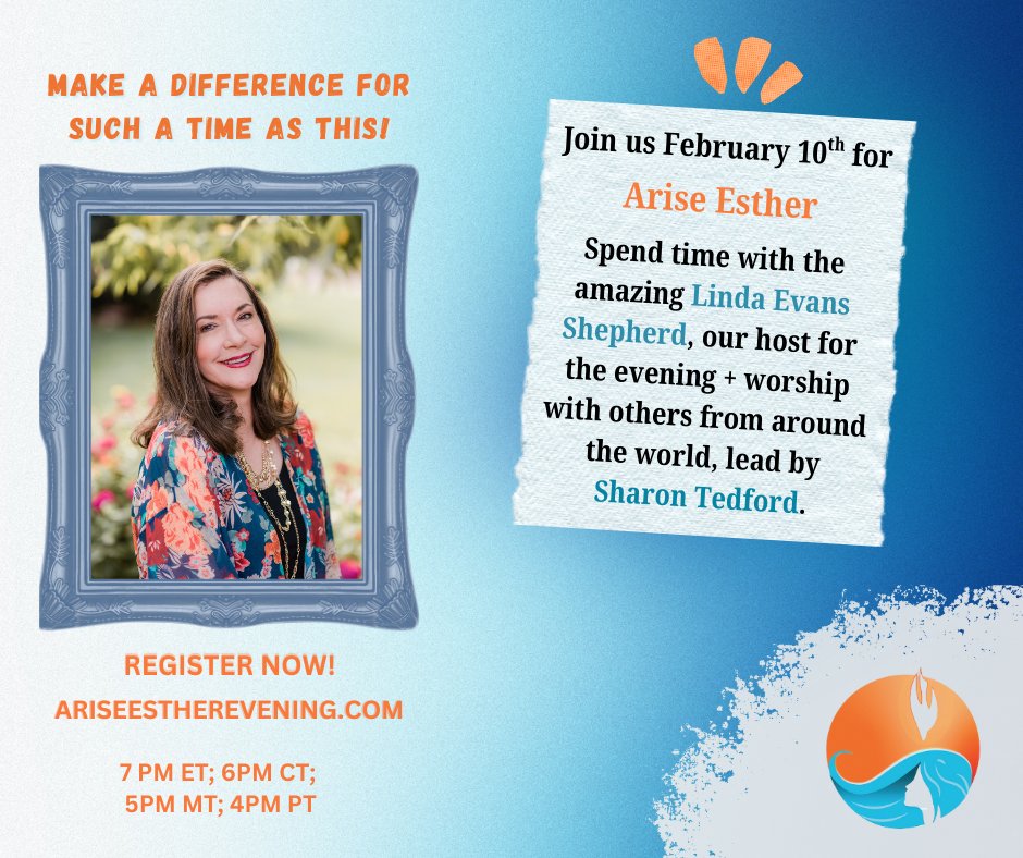 Ladies! Arise Esther Evening is TONIGHT!! 

Will we be seeing you there? Check out our amazing lineup!

If you are looking to attend but have yet to register, no worries! Here is the link to sign up: ariseestherevening.com
