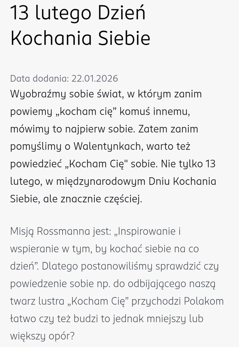 Rossmann zachęca do obchodzenia dnia egoisty.