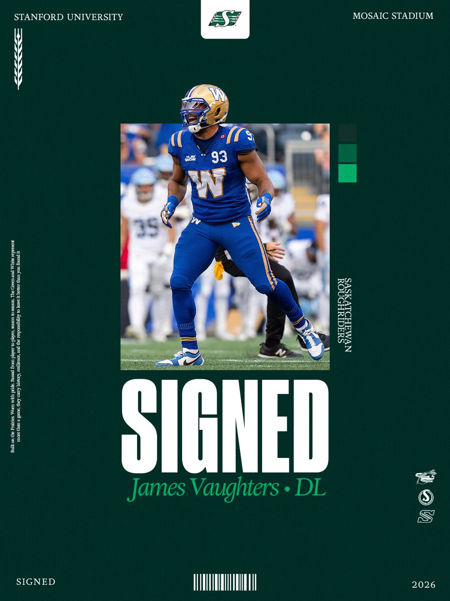 Vintage Vaught is headed to the Ville 🤟

The Saskatchewan Roughriders have signed American defensive lineman James Vaughters.

📰 saskatchewan-roughriders.visitlink.me/iu9KT1