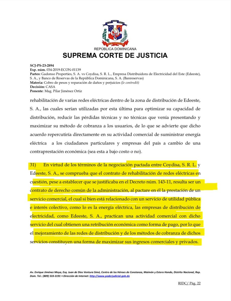 La exjueza Pilar Jiménez entendía que un contrato de rehabilitación de redes eléctricas no es administrativo. 

Estaba equivocada. Primero, porque la distribución y transmisión de energía eléctrica son servicios públicos esenciales, y segundo, porque al rehabilitar redes la