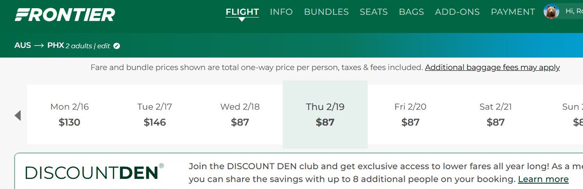 ClearStonePrez's tweet photo. @FlyFrontier Can you confirm that $87 will be the total for this flight Per Person? https://t.co/wXzIO4l9Th