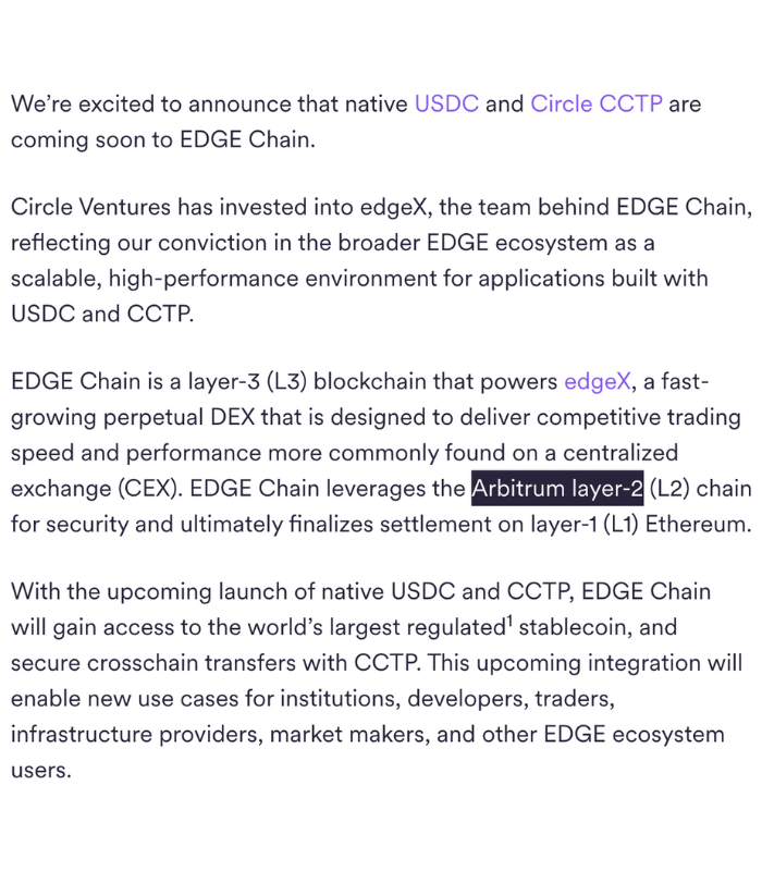 BFreshHB's tweet photo. btw the 3rd biggest perps platform in crypto just chose @arbitrum for their chain tech

welcome to the ecosystem @edgeX_exchange https://t.co/DoZqFMQpyG
