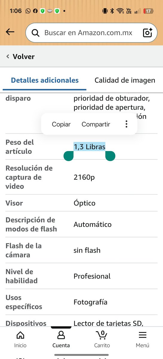 RicardoCas80631's tweet photo. "@AmazonHelp  Ya inicié la QuejaFolio 691352 por fraude. Compré una cámara Nikon ($34k) y me enviaron tuppers.
​La prueba es irrefutable: Su propia etiqueta de envío marca 4.7 Libras (2.13kg), pero la cámara pesa solo 2 Libras. ¡Exijo mi reembolso y desbloqueo de cuenta ya!" https://t.co/kxA4ucn7NO