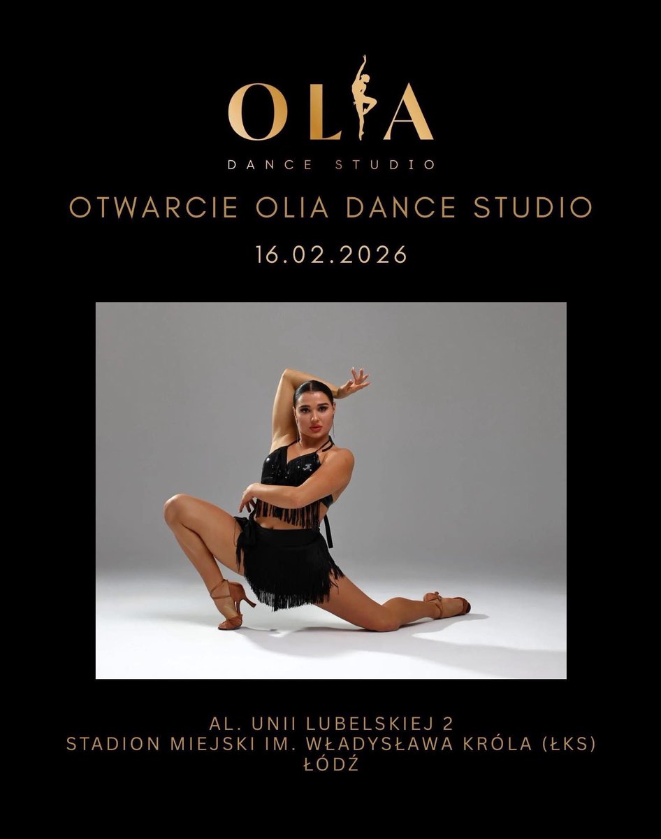 Olia Dance Studio otwiera się 16 lutego o godz. 17:00 na stadionie im. Władysława Króla przy al. Unii 2. #Łodzianie