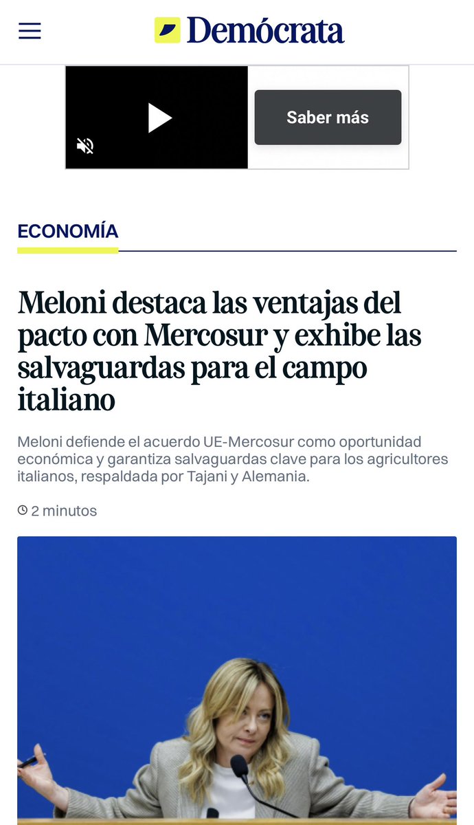 Resulta que Meloni peleó el acuerdo hasta el final. Y para preocuparle solo los coches italianos, desbloqueó Mercosur precisamente con una ampliación de la PAC

Duda seria: además de enfadaros y tal, ¿vosotros qué habéis hecho?
