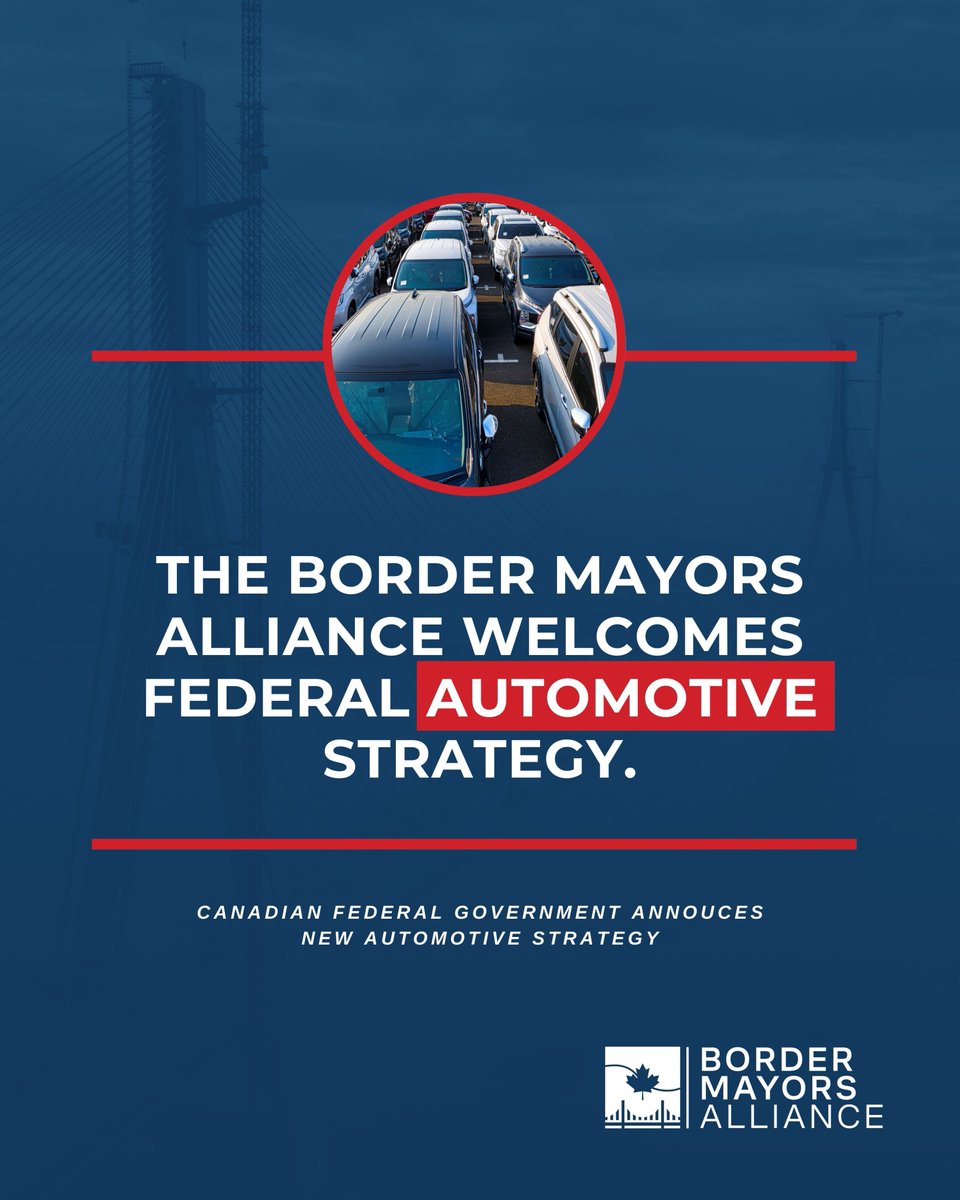 BorderMayors's tweet photo. Canada’s automotive industry is built in our border communities. 

See slide three or go to https://t.co/jzPKgfZxcD to read our full statement.

#bordermayorsalliance #automotive https://t.co/bTMxvbywRl