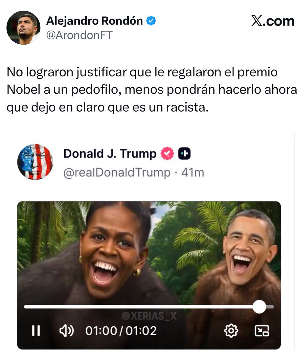 Ayer Jorge Rodríguez dijo que las relaciones del régimen con el presidente Trump son de respeto.

Sin embargo, tienes al sobrino de Diosdado Cabello, integrante del régimen y directivo en el SENIAT, diciendo a sus anchas que el presidente Trump es un “pedófilo”.