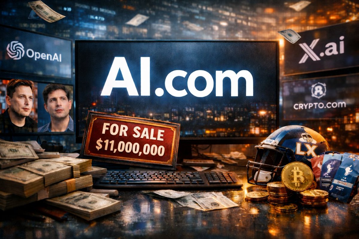 L’histoire folle de AI. com : le domaine qui raconte la guerre de l’IA

1/ En 1993, quelqu’un enregistre AI. com. À l’époque, c’est juste un nom ultra court parmi d’autres joyaux du Web naissant. Pendant près de 30 ans… il ne sert quasiment à rien.

2/ Jusqu’en 2021, le domaine