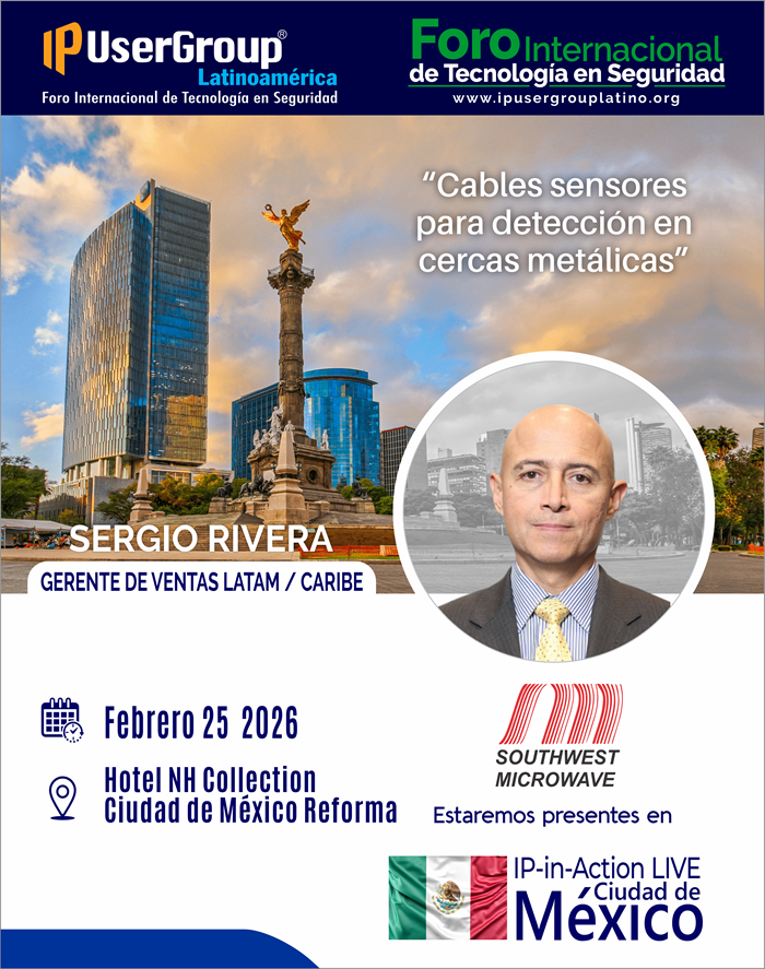 ip_usergroup's tweet photo. 🇲🇽 Conferencia tecnológica: "Cables sensores para detección en cercas metálicas"

🎤 Disertante: Sergio Rivera - Sales Manager LATAM / Caribbean, Southwest Microwave

📅 Fecha: 25 de febrero 2026
📍 Lugar: Hotel NH Collection Ciudad de México Reforma

🔗 https://t.co/7I9brlBLz6 https://t.co/nwgt11UZRD