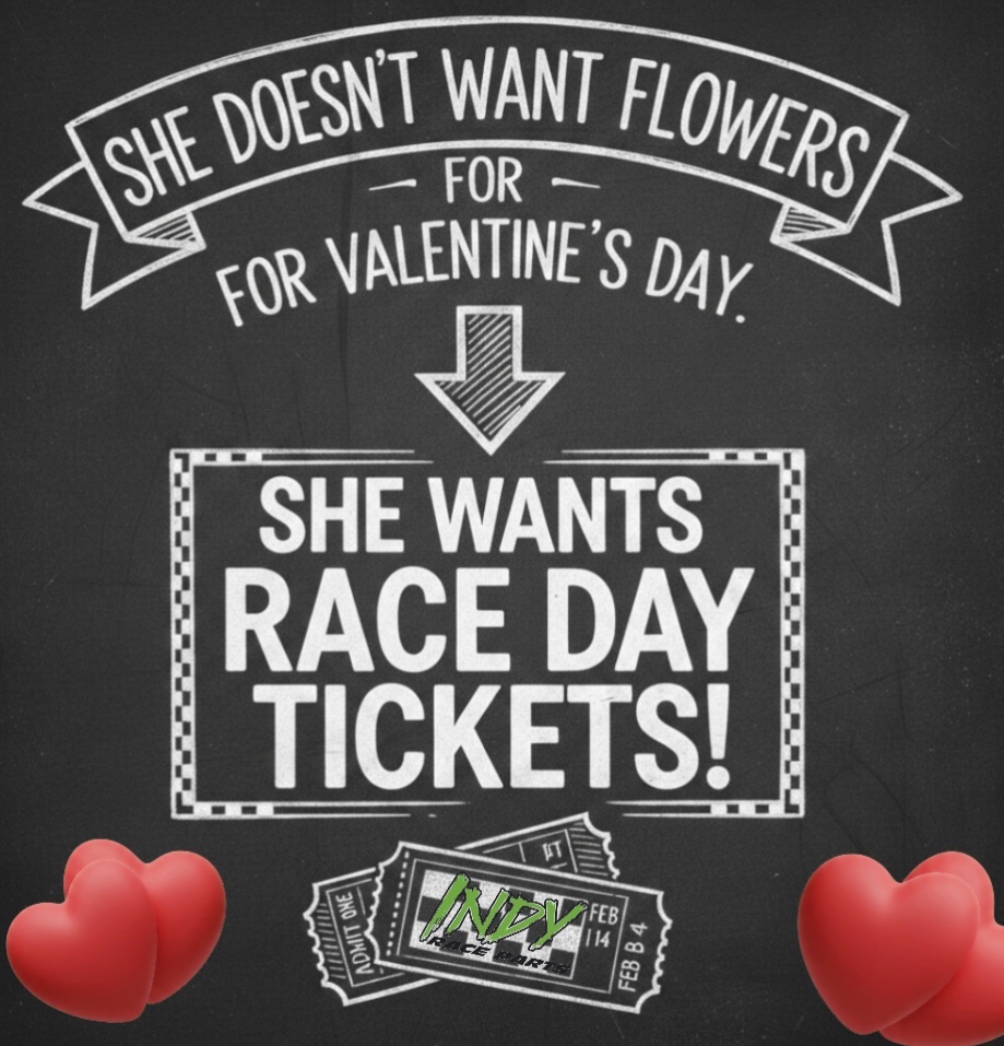 IndyRaceParts's tweet photo. Reply with an image of you & your sweetheart at a race track as (1) random winner will receive a GA ticket from us. (Value of $35) #supportyourlocaltrack #Valentinesfun https://t.co/NU0axmOEqD