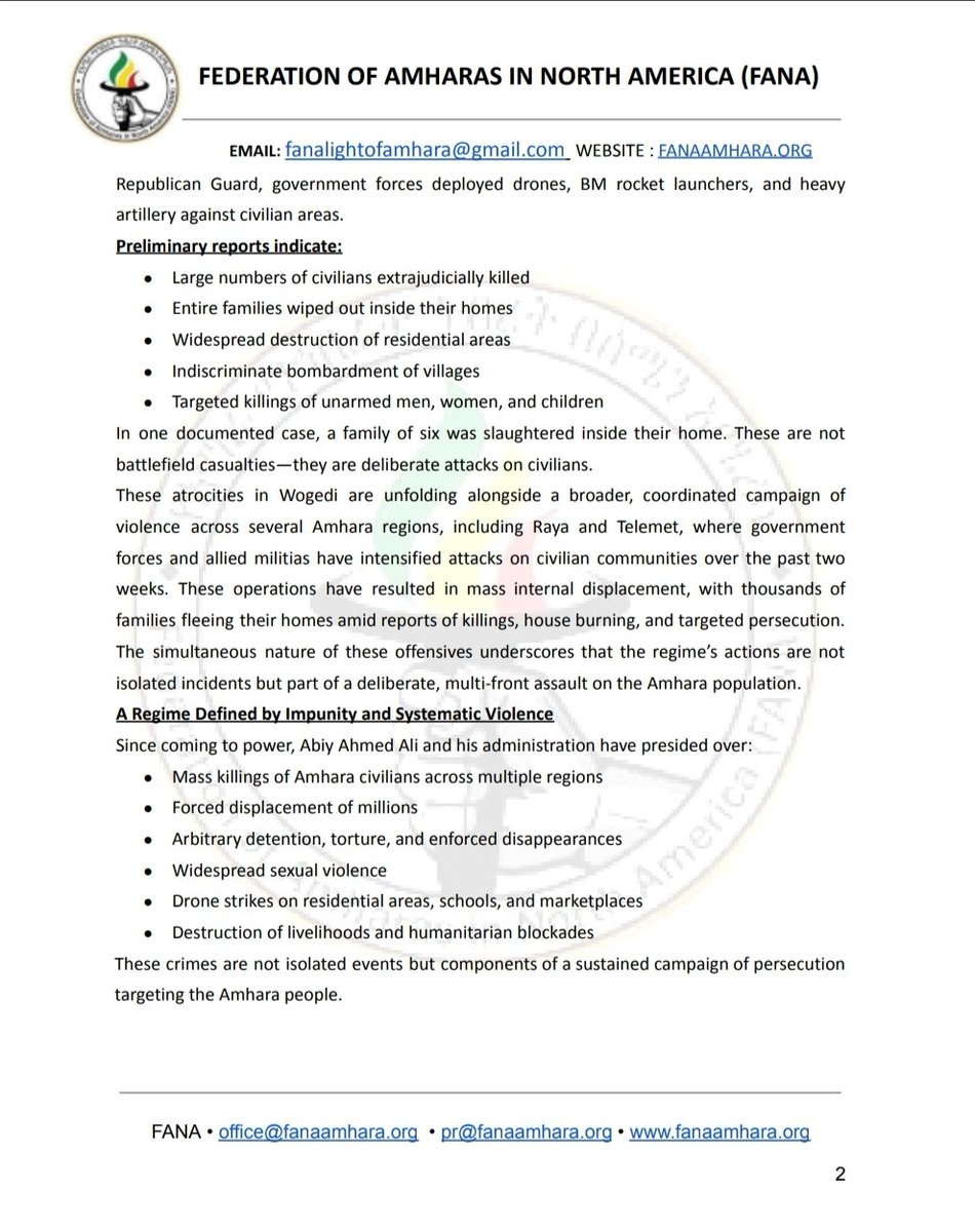 mohammed_meaza's tweet image. Alarming reports continue to emerge about escalating violence against Amhara civilians in Ethiopia, including killings, displacement, destruction of homes, and communication blackouts preventing documentation.
The international community must act NOW.
Independent investigation.…