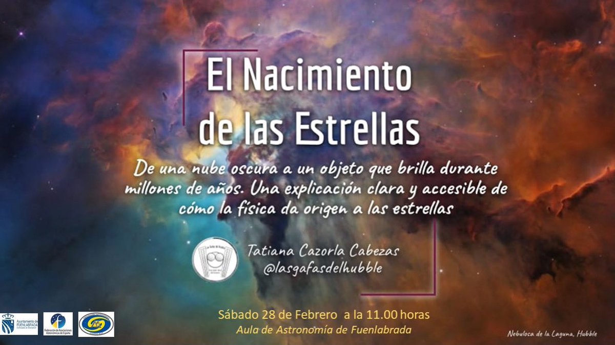 Acompáñanos en esta charla fascinante de la mano de Tatiana Cazorla Cabezas, donde nos enseñará el nacimiento de las estrellas.✨

🗓️Sábado 28 de febrero
🕚11:00 horas
📍Aula de Astronomía de Fuenlabrada
¡Ven a descubrir la física que da origen al brillo del cosmos!🔭🌌