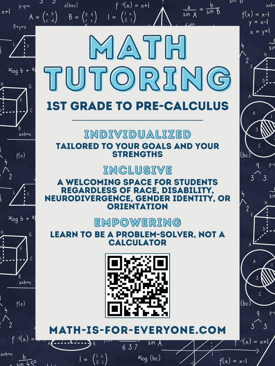 TheMightyFatMan's tweet photo. I'd so sign my kid up for this--if it wasn't my kid that was the tutor!!!  Proud of Sandy.   Help me spread the word?
https://t.co/SdWsAMcon7
#mathtutor #mathtutoring #InclusiveEducation #EmpoweringEducation https://t.co/zc2fmHdJpL
