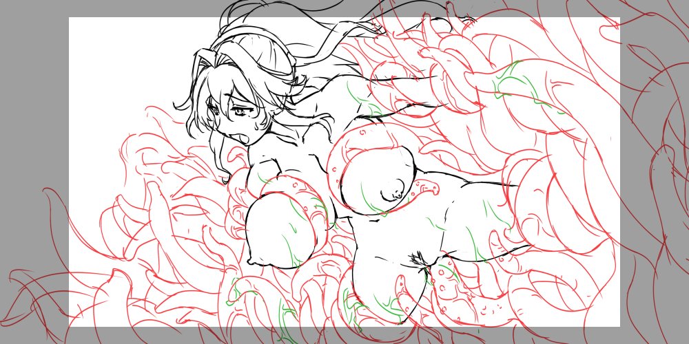 触手の意思を考えながら描くの楽しい