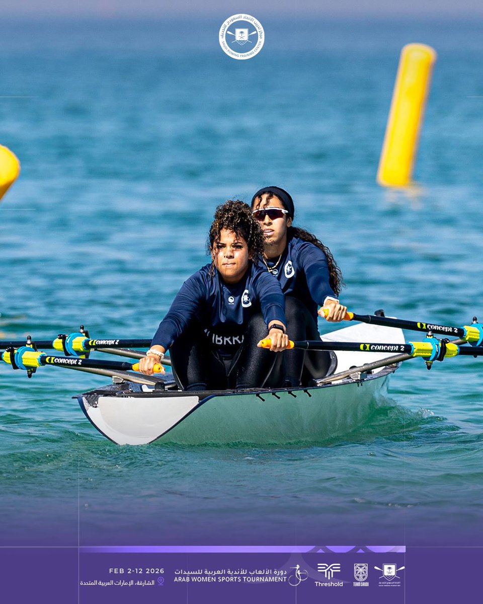 saudirowing's tweet photo. إنجاز سعودي جديد
🇸🇦🥈🚣‍♀️
حقق فريق مركز تدريب الاتحاد السعودي للتجديف الميدالية الفضية في منافسات التجديف الساحلي – الشاطئ السريع (CW2x) ضمن دورة الألعاب 

للأندية العربية للسيدات 2026، عبر اللاعبتين:
الجازي البراهيم
مريم كعكي 

التفاصيل
https://t.co/SR0BHMSfDu
#التجديف_السعودي https://t.co/qil8Q9cpK4