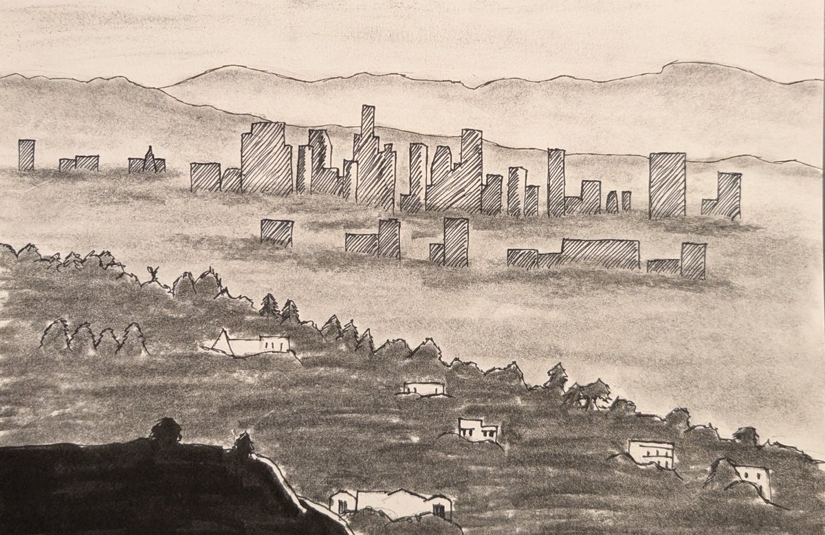 Quick landscape

#art #charcoal #landscape #city #ink