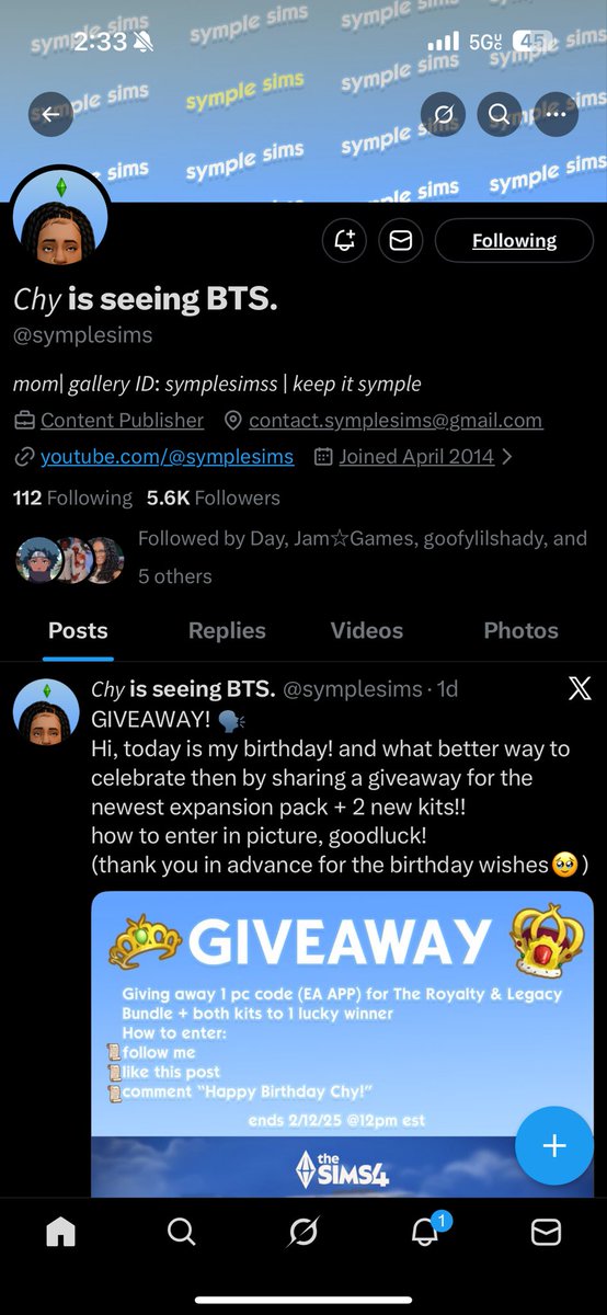 Elmichhhh's tweet photo. @symplesims Happy birthday Chy! 🎊🎊 https://t.co/FVvTeTtw4c