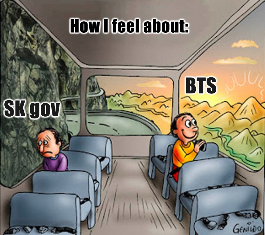 So far, the SK and Seoul governments:

✅Accepted the event "sponsorship," but in name only. They want all responsibility to fall on HYBE.
✅Claimed 3,300 staff members weren't enough and want HYBE to  get more to handle way beyond the 15k tickets HYBE applied for.
✅Actually