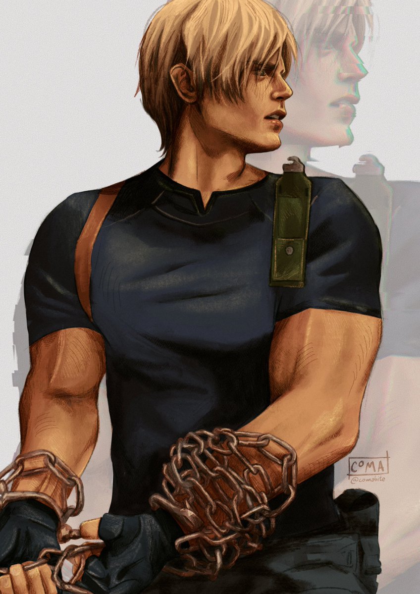 comabite's tweet image. Chains 

#LeonKennedy #ResidentEvil #ResidentEvil4 #REBHFun #RE4remake