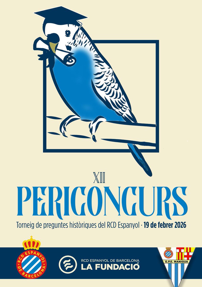 fcp_espanyol's tweet photo. Torna el #Periconcurs el 19/02 al RCDE Stadium! Inscripcions obertes fins al 16/02 a les 18 h. Participa! 💙🤍

https://t.co/0tsNQQJMBg https://t.co/HQllc8w25G