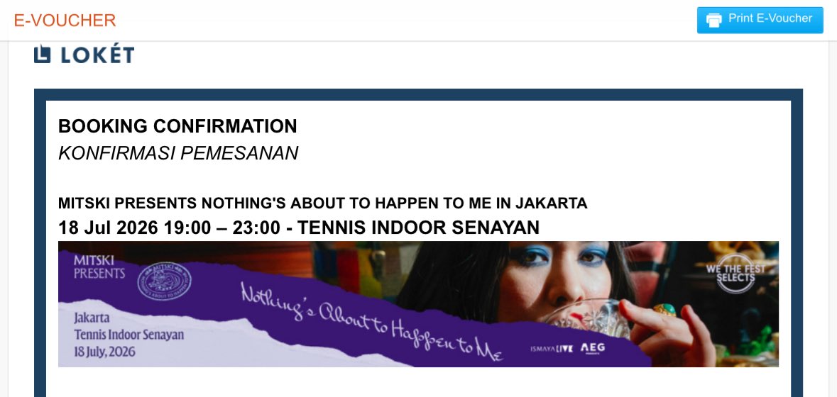 dopaminmachine's tweet photo. Presale tiket mitski dah bisa dibeli guys #maupamer #apelu https://t.co/92ZJbc98oZ
