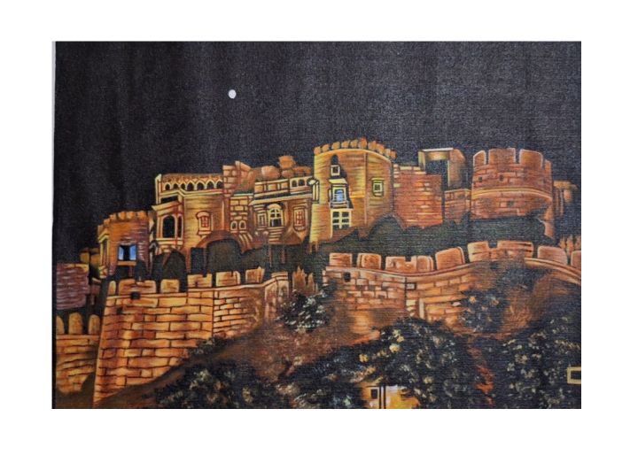 Art of the Day! "Jaisalmer Fort painting". Buy at: ArtPal.com/33manisharts?i…
