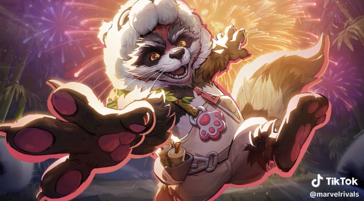 I need to become a Rocket sweat! 
Marvel Rivals is releasing a Rocket Raccoon Giant Panda Skin!!!
Citizenship of Monster Kingdom
Premium Event Pass 

There are tiny pandas on it!!!!🐼😍💕