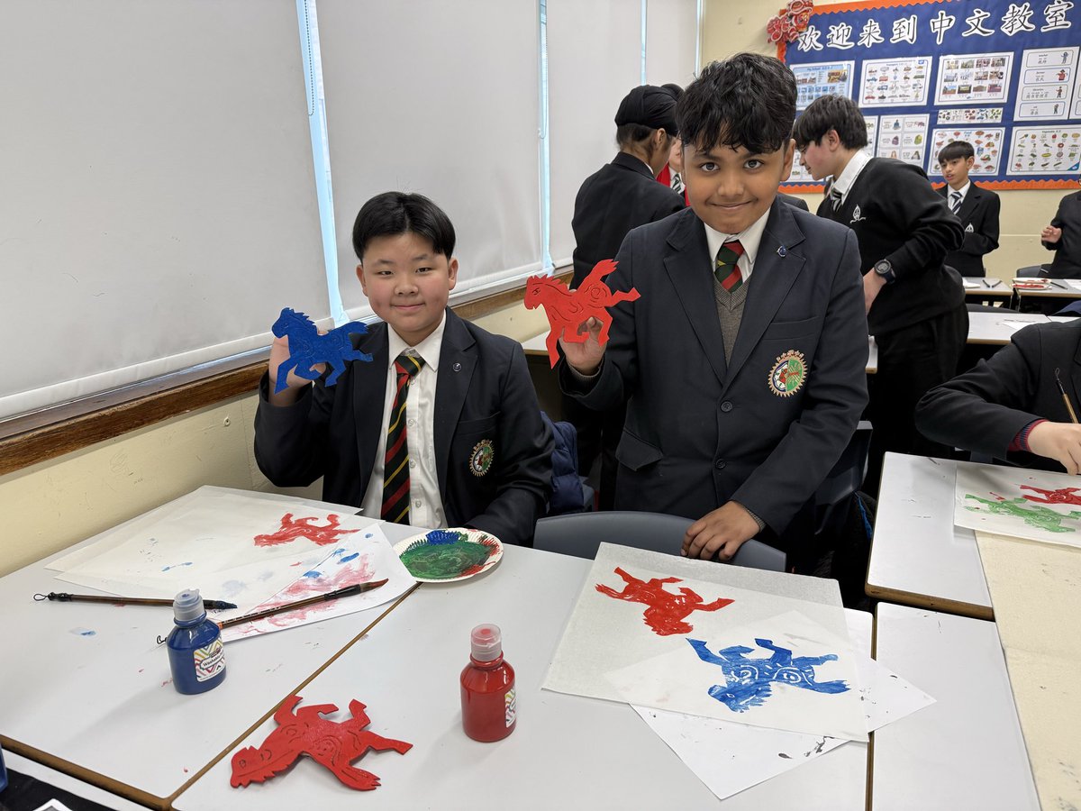 qmgs_mandarin's tweet photo. Our Y7s had an incredible Year of the Horse 🐎 celebration! Fully immersed in culture through ink printing, origami, dance, song &amp; poetry. Amazing enthusiasm and behaviour all day. Thanks to all the teachers and volunteers. @qmgs1554 @MEP_Excellence https://t.co/ZCMsjlT776