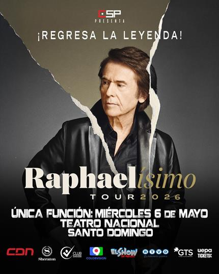 Nueva fecha en la lista de conciertos de <a href="/RAPHAELartista/">𝗥𝗔𝗣𝗛𝗔𝗘𝗟</a>: Santo Domingo de la República Dominicana. 
my-raphael.com/news/4421/71/e…
raphaelnet.com/gira/