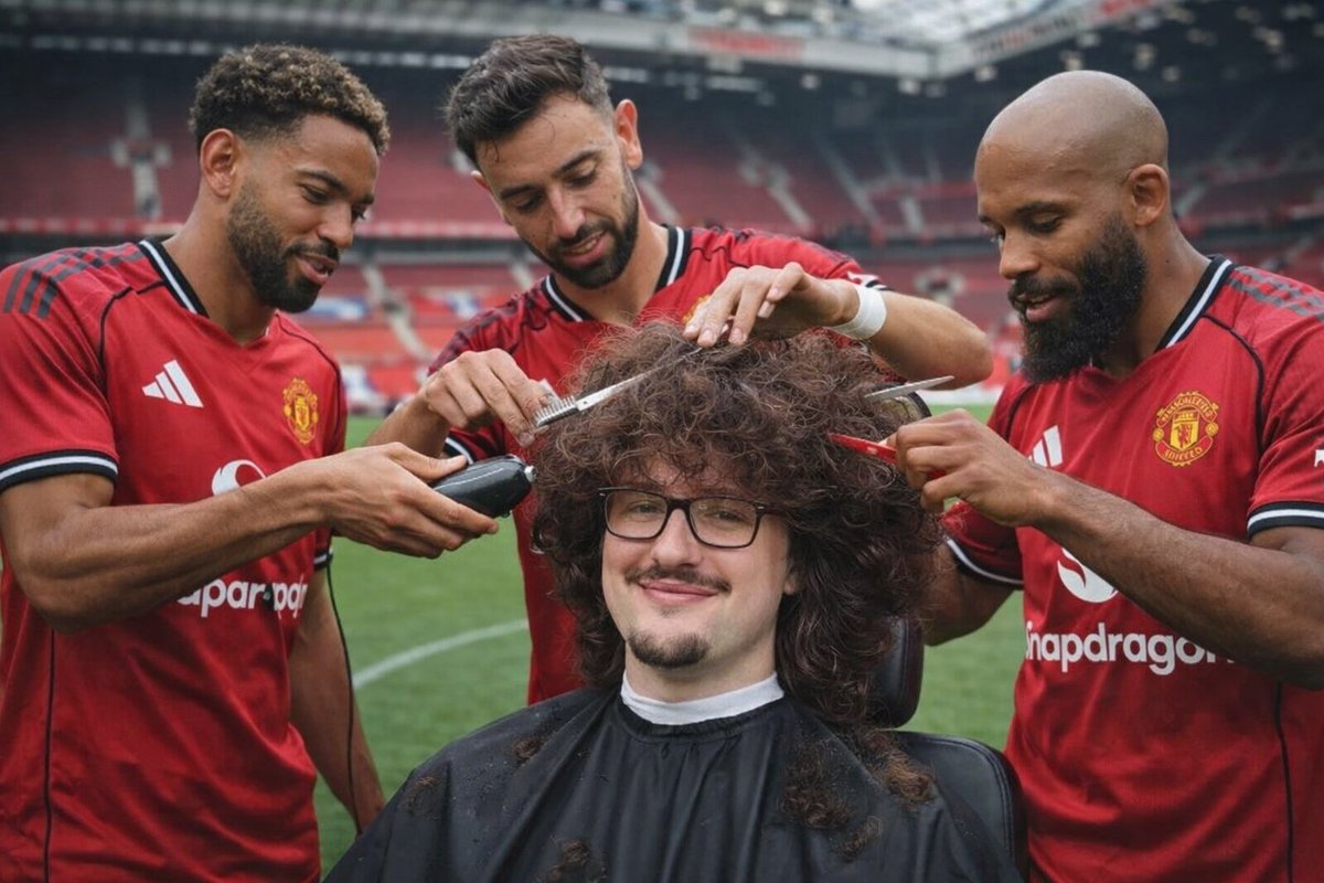 Se o Manchester United ganhar hoje, acho que o mínimo que podiam fazer era pôr os jogadores a cortar-lhe o cabelo em pleno Old Trafford.

<a href="/ManUtd/">Manchester United</a> <a href="/TheUnitedStrand/">TheUnitedStrand</a>