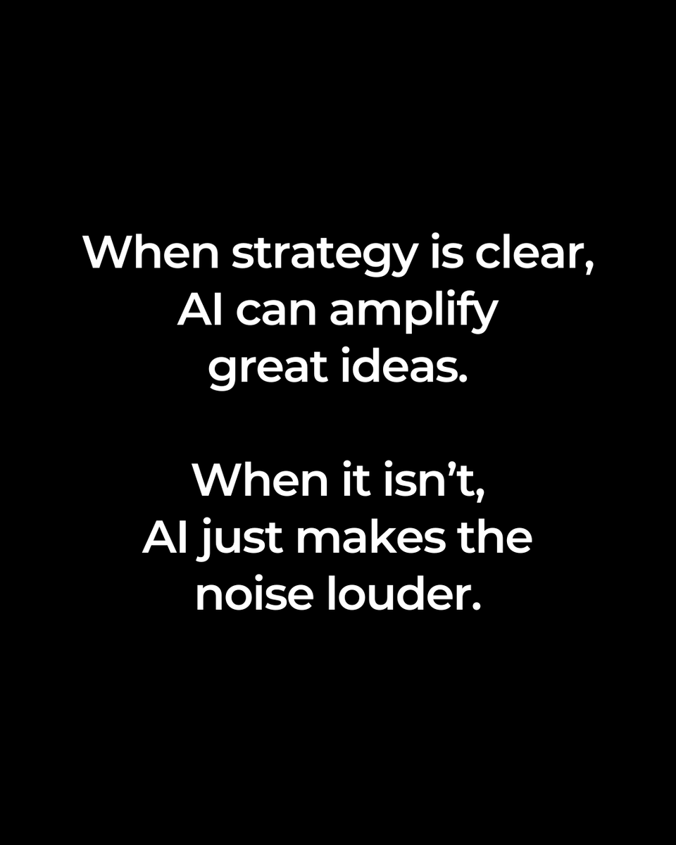 AscendaAgency's tweet photo. AI doesn’t replace authenticity. It reveals whether it was there to begin with.

When strategy is clear, AI elevates the work. When it isn’t, it just makes the noise louder.

Intent still matters.

#marketingstrategy #branding #AI #ascendabrandmarketing https://t.co/A0Hdaz6C8k