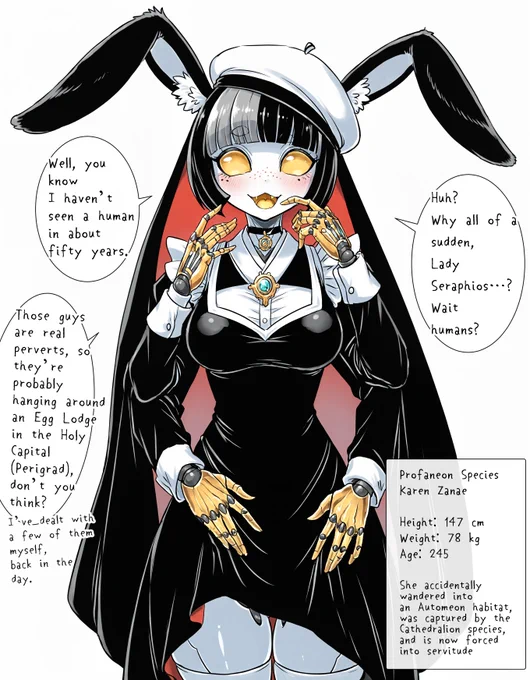 "Mecha Gal Searching for a Human, Struggles On 2"
Asking around after meeting a Profaneon girl. 